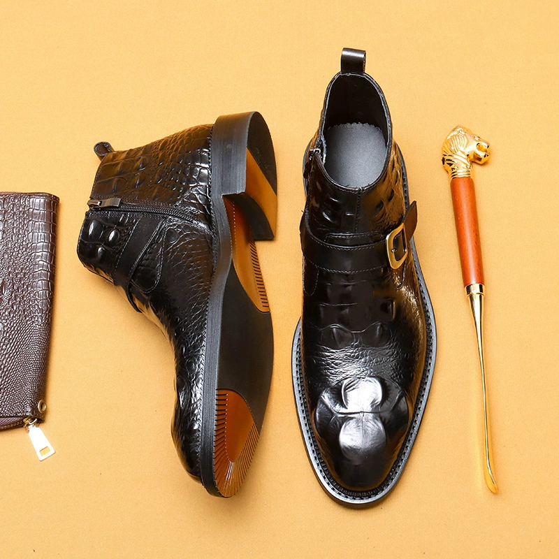 [На мероприятии] Martin сапоги мужские кожаные крокодиловые узоры