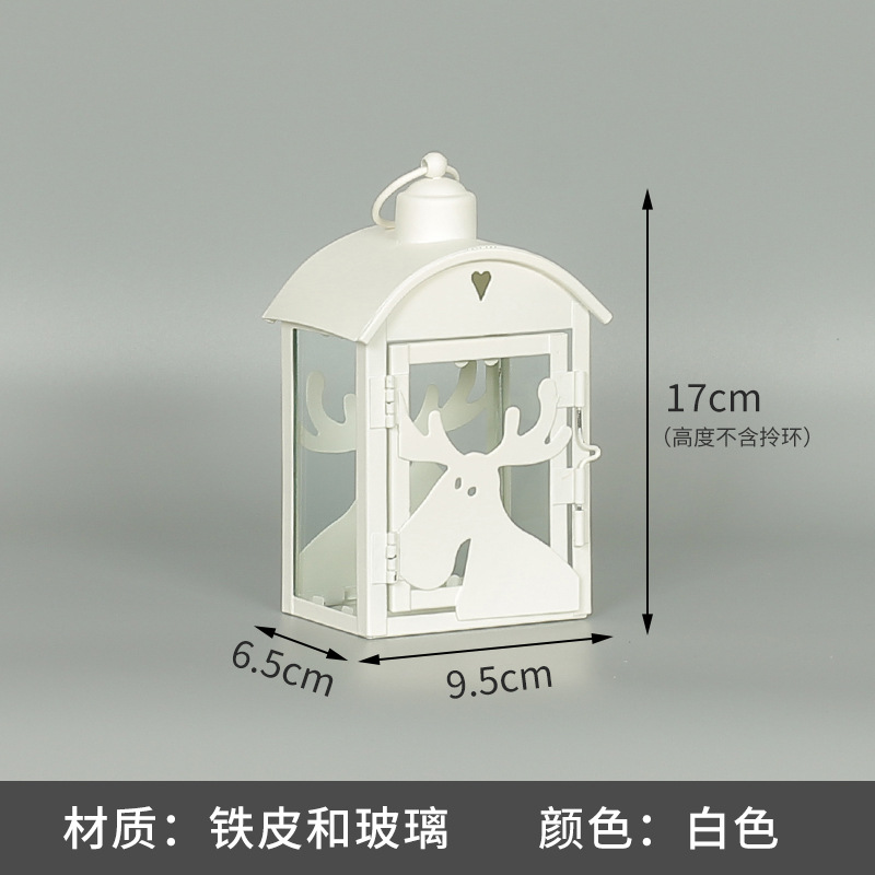 Blanco boda candelabro linterna boda carretera plomo accesorios atmósfera lámpara Marruecos viento lámpara decoración a prueba de viento vela pantalla