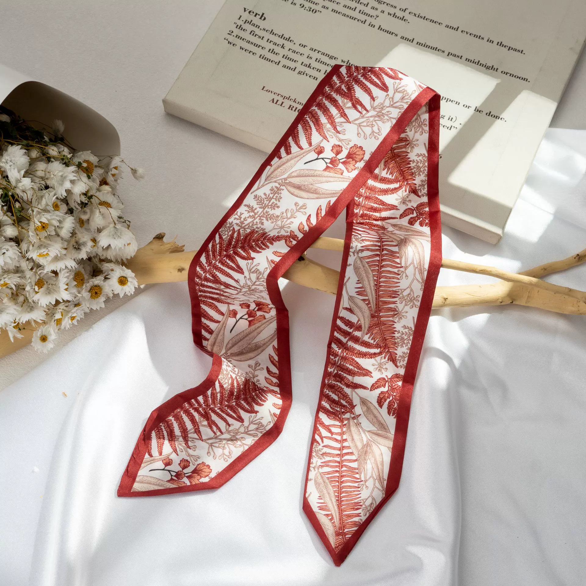 Silk Scarf Hairband (Suhang) long streamer 89×3.8 cm, lightweight gift box option