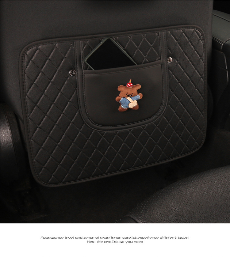 Women's Cute Cartoon Car Seat Back Anti-Kick Pad Car Seat Back Anti-Stain Pad Rear Children's Anti-Scratch Pad