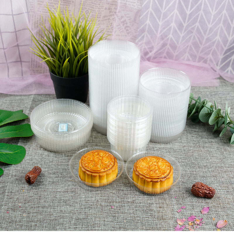 厂家批发加厚加大月饼透明圆形流心月饼托鲜花饼托吸塑加工