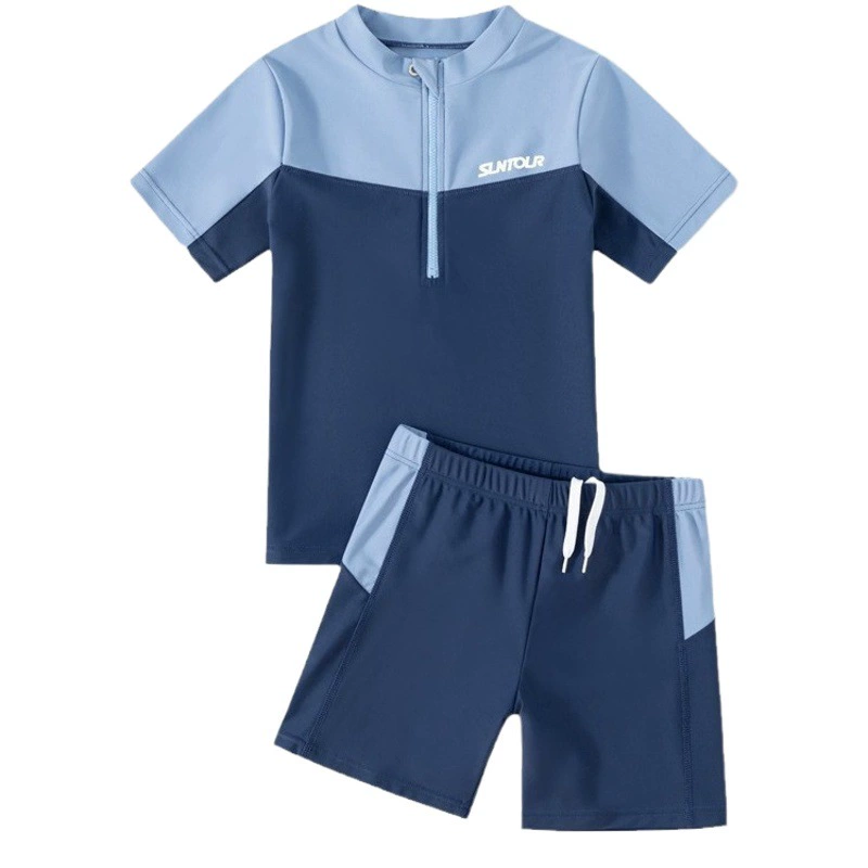 Детский купальник для мальчиков, новинка 2024, разделенный солнцезащитный купальник для мальчиков среднего и большого размера, плавки для подростков, летний костюм