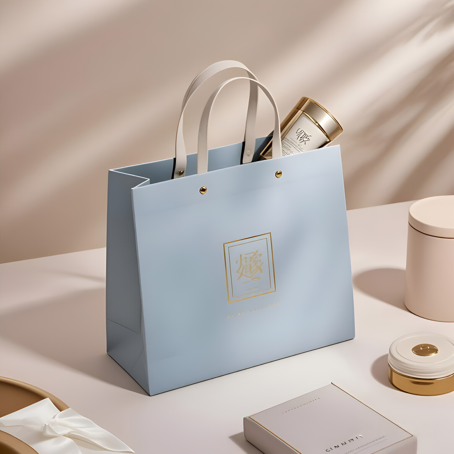 纸袋啶制手提袋礼品袋服装店礼品袋子轻奢高档过年特大可爱纯色