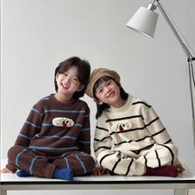 儿童睡衣男童半边绒秋冬款2025新款法兰绒冬季女童宝宝亲子家居服