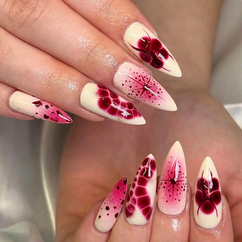 Cross-Border Hot-Selling Almond-Shaped Nails with Tender Yellow Flowers and Leopard Print in Burgundy, Wearable Fake Nails with Gradient Simple Nail Patches Cross-Border Hot-Selling Almond-Shaped Nails with Tender Yellow Flowers and Leopard Print in Burgundy, Wearable Fake Nails with Gradient Simple Nail Patches