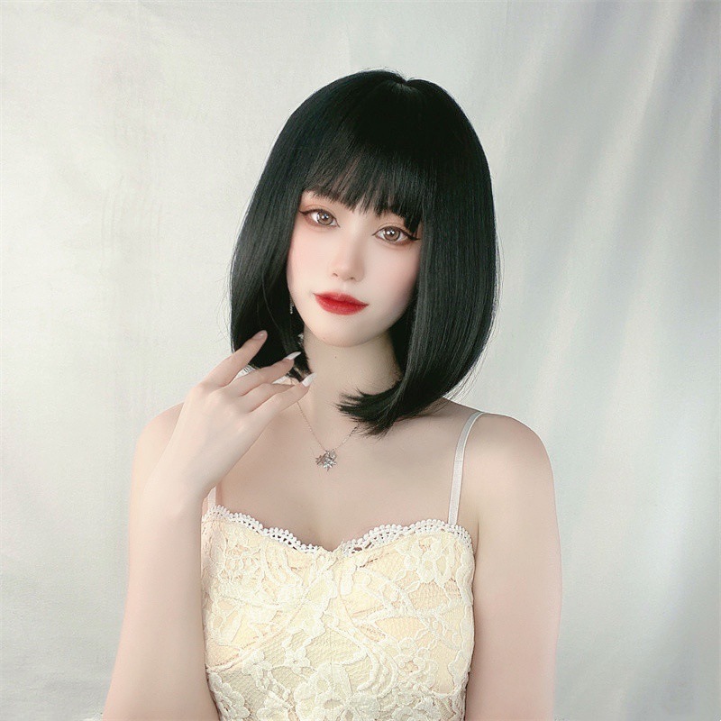 Women's Fashion Street High Temperature Wire Air Bangs Short Straight Hair Wigs display picture 3