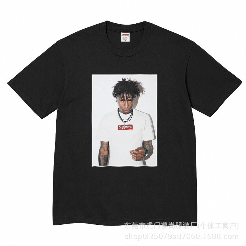 クロスボーダー25ss美潮Supreme文字プリントラウンドネック半袖男女兼用カジュアルTシャツ純綿快適|undefined