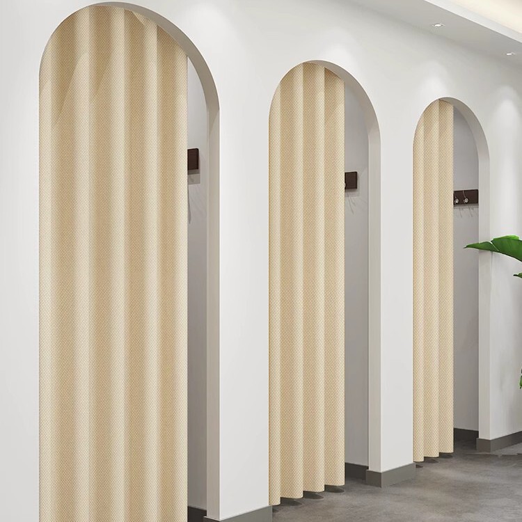 Fitting Room Door Curtain, Dressing Room Partition Curtain, Clothing Store Commercial Punch-Free Air-Conditioned Windproof Curtain, Blocking Cloth Curtain