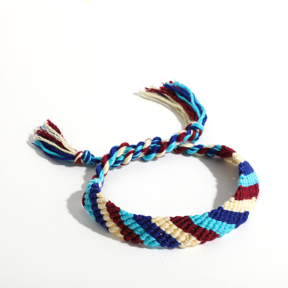 Style Ethnique Coton Tissage Couleur Large Bracelet En Gros Bijoux Nihaojewelry display picture 8