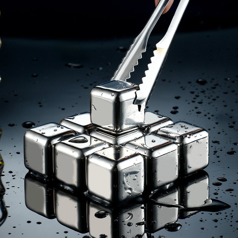 Food-Grade Household 304 Stainless Steel Ice Cubes 316 Quick-Freezing Metal Ice Granules Japanese Ice Blocks Ice Cooling Tool Ice Wine Stones