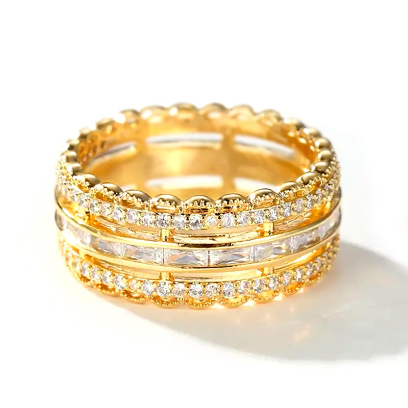 Gorgeous Zircon Ring For Women Micro Set Flower Statement Accessory_voghion.com