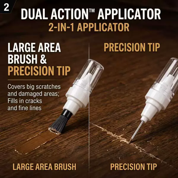 Wood Repair Paint Liquid for Furniture, Floor, Cabinet Door Scratch Repair Pen with Dual-Head Brush and Needle Tip for Precise Application Wholesale