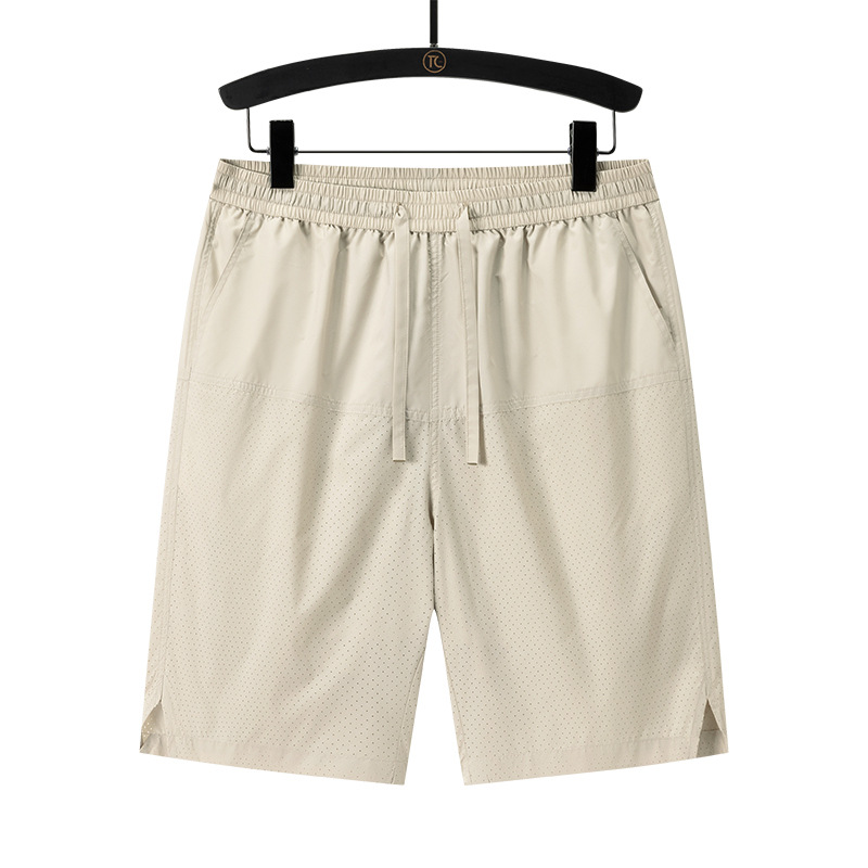 Pantalones cortos casuales de color sólido verano nuevos delgados pantalones transpirables casuales sueltos pantalones de cinco puntos versátiles en el exterior