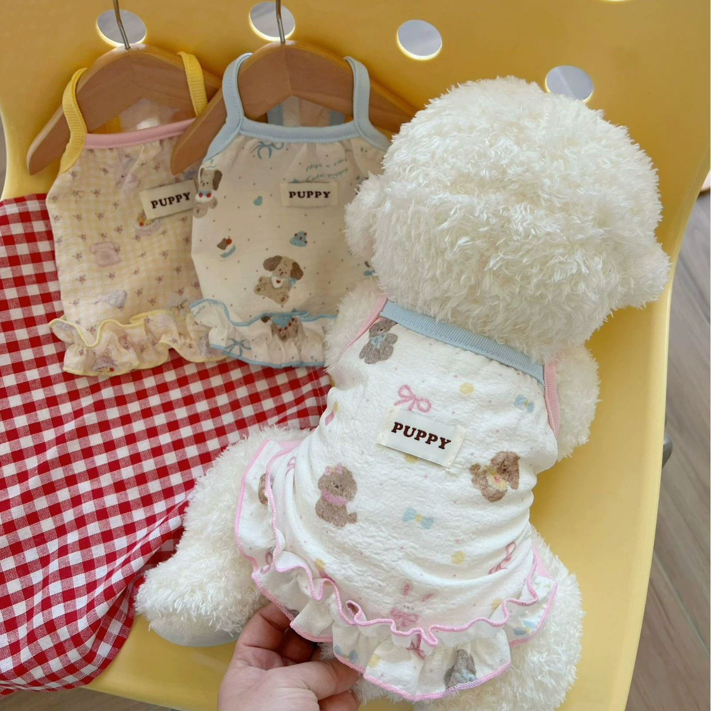 Одежда для домашних животных, летняя тонкая дышащая кремовая кружевная майка с рисунком для кошек, маленьких собак, бишон Тедди