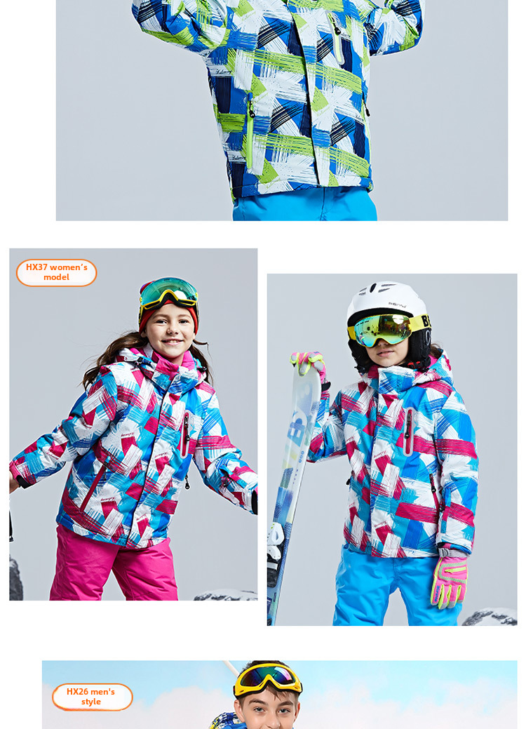 Giacca da sci per bambini impermeabile calda imbottita_voghion.com