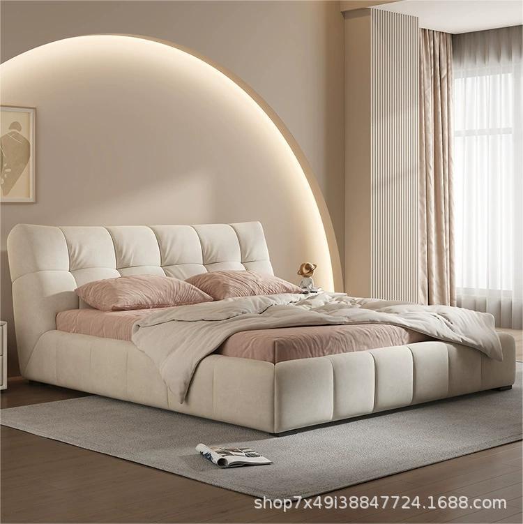 Miloti Internet celebrity puff bed cream style white bedroom technology cloth bed modern simple oversized light luxury double bed