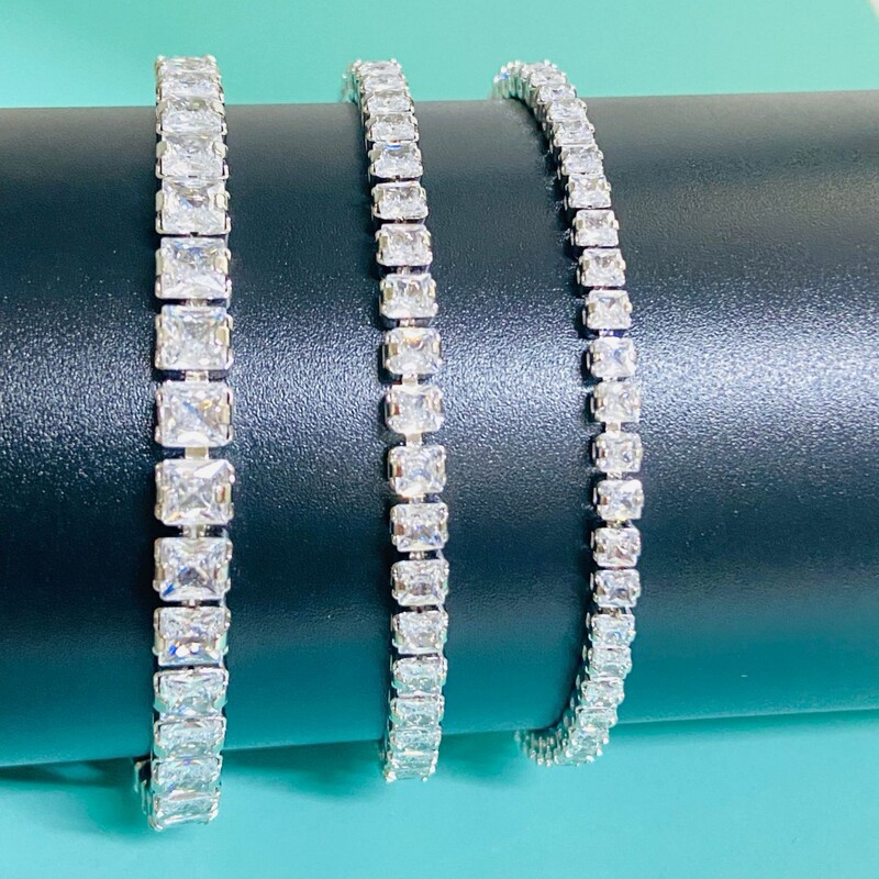 European and American Hip-Hop Style Tennis Claw Chain Sugar Cube Zircon Full Diamond Bracelet Real Gold Electroplating Cross-Border Wholesale Women's Hand Jewelry