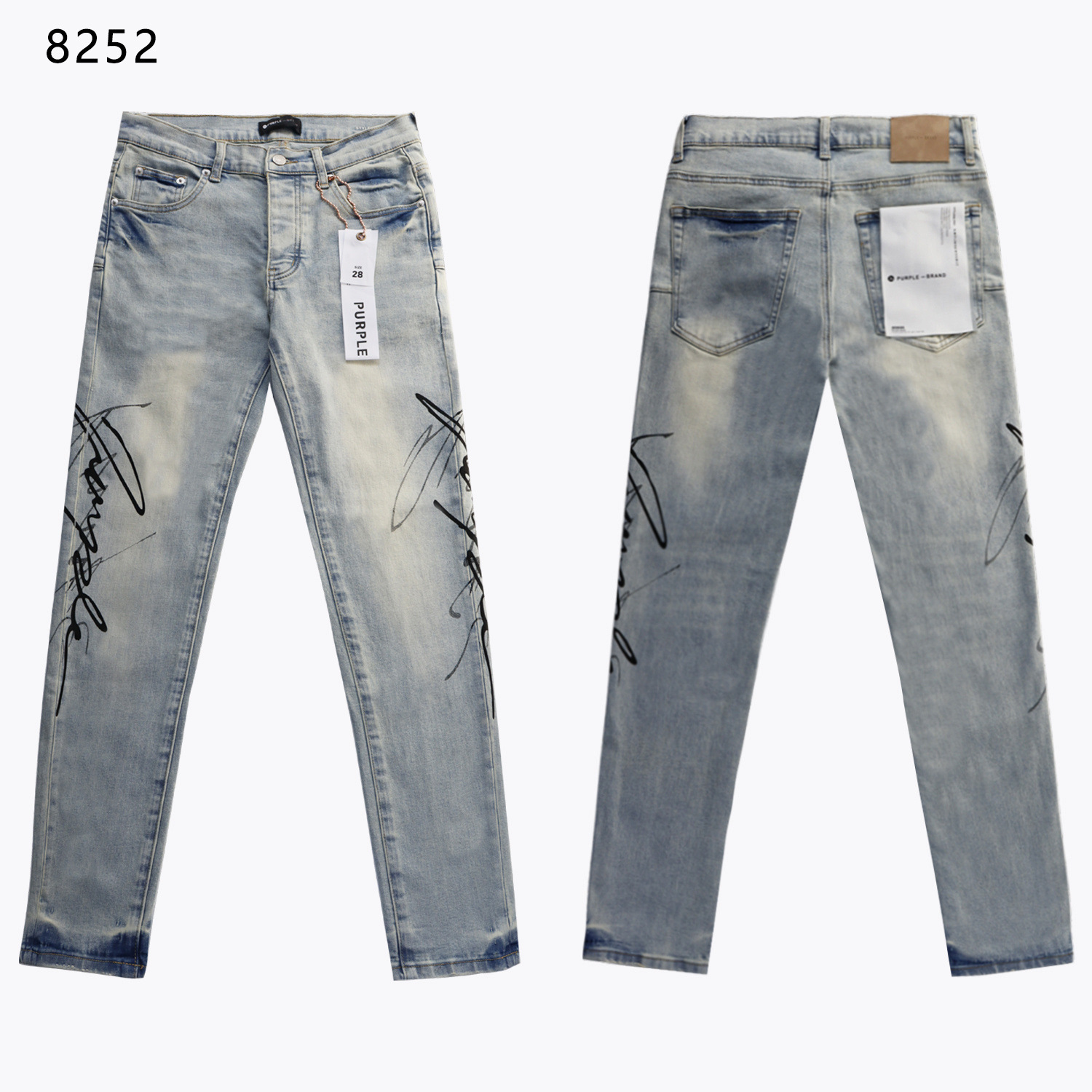 Marca de moda transfronteriza JB purple verano rectas vaqueros lavados de agua para hacer viejos agujeros vaqueros de hombre pantalones cortos de caño purple