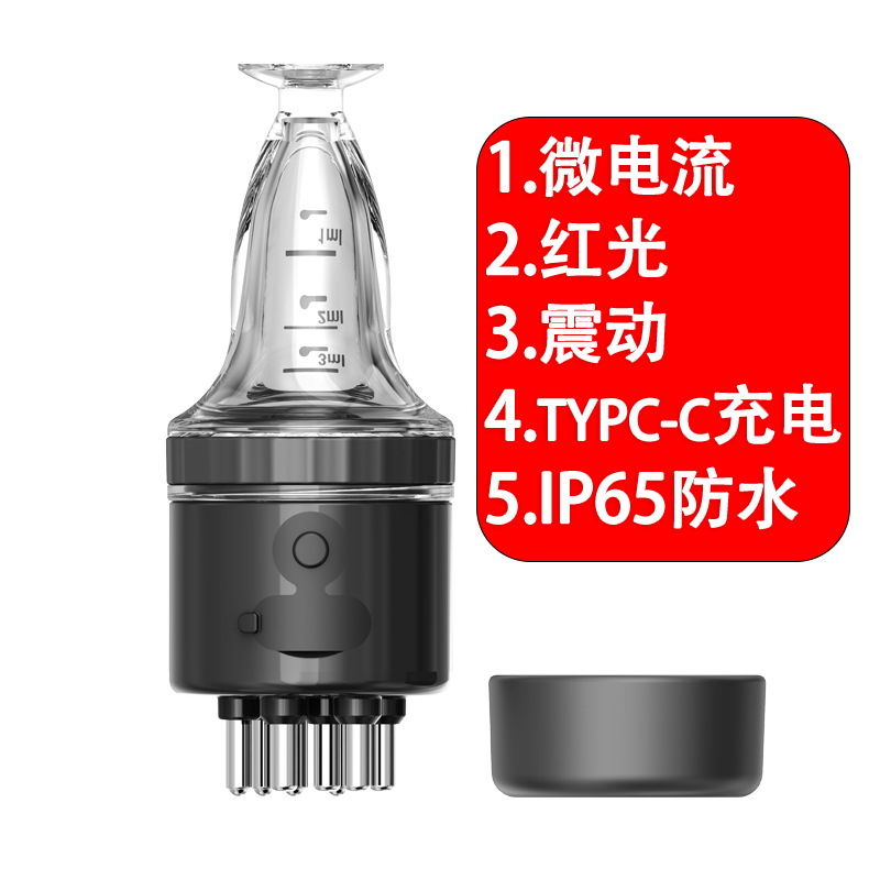 Aplicador de medicina de la cabeza del cuero cabelludo aplicador de líquido de crecimiento del cabello bola masajeador guía protectora aplicador de líquido cuidado de la salud masaje peine