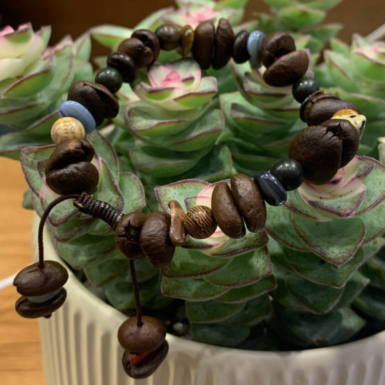 Real Coffee Bean Bracelet Maillard Color Bracelet Early Eight Workers Must Have Early Morning Rain DIY Bracelet Cartoon