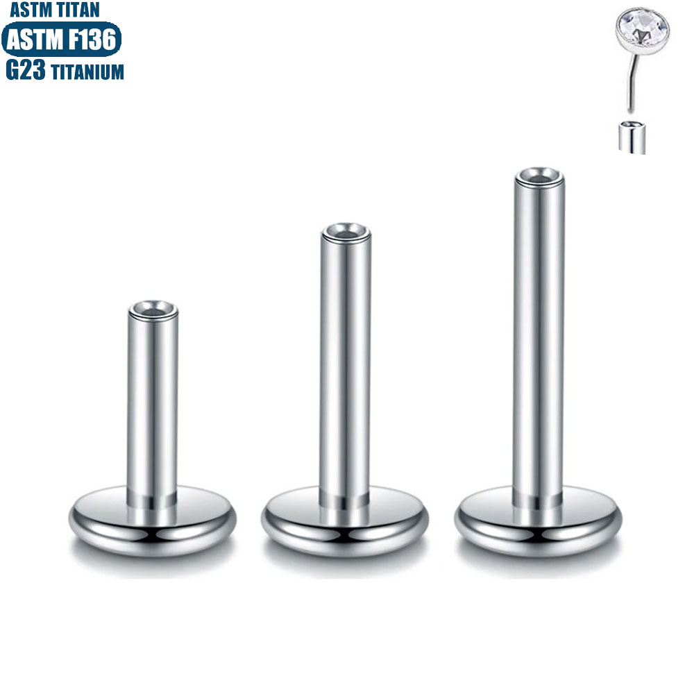 Pointed labret stud close-up product detail