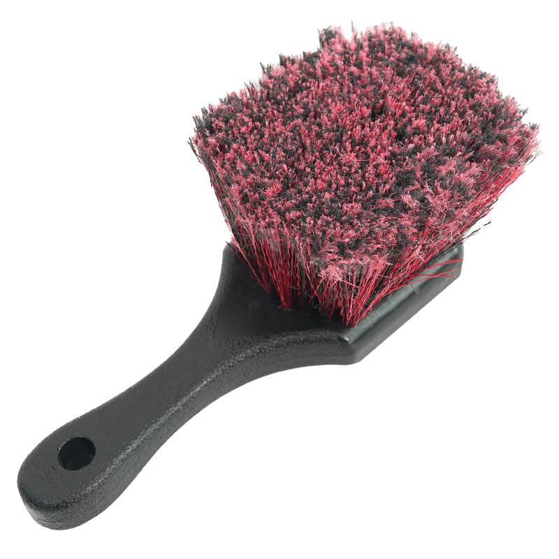 검은 손잡이 빨간색과 검은색 꽃무늬 실크