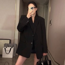 2025新款黑色西装外套女早秋韩系气质小个子休闲高级感炸街小西服