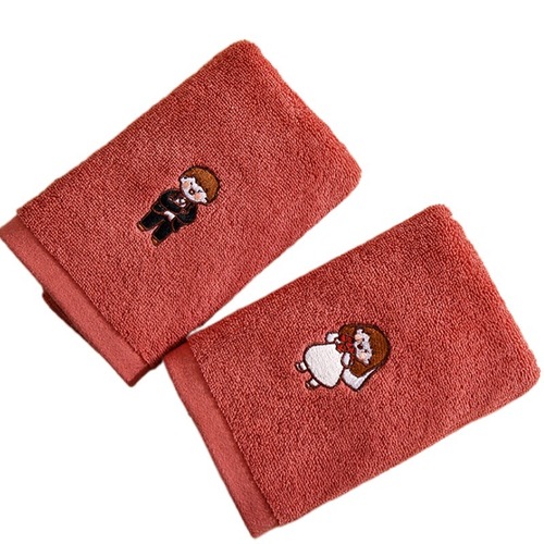 Marriage Couple Non-Slip Dye-Free Cotton High-End Gift Red Reply Character Wedding Towel Manufacturer Wholesale