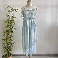 汉元素中国风吊带裙甜美少女新中式吊带裙连衣裙女装度假风裙子