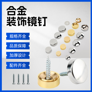 Thickened Iron Mirror Nail Advertising Screw Round Surface Iron Decorative Cap Bathroom Glass Mirror Button Furniture Hardware