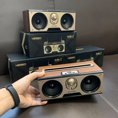 新型KM-7レトロ木製無線bluetoothスピーカー携帯型屋外ラジオカードbluetoothオーディオ