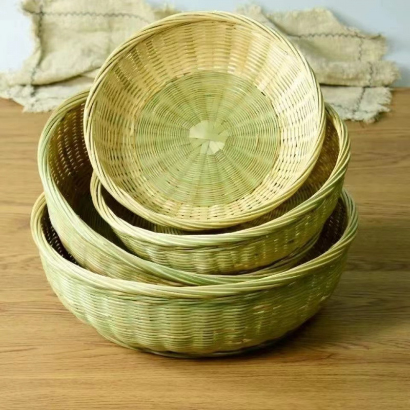 竹編み枠、竹緑編み農家手作り竹かご、家庭用野菜、果物、饅頭、青饅頭、竹かご、竹製品、新品|undefined
