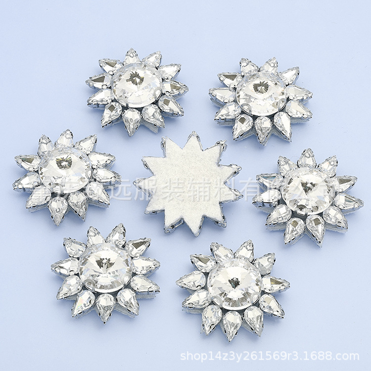 跨境多角卫星玻璃Diy贴钻手机壳饰品贴花时尚百搭胸花辅料装饰品