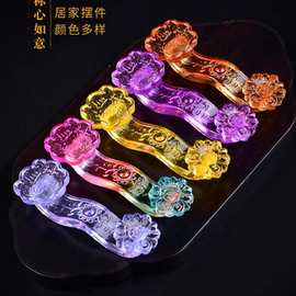 水晶如意摆件多色可选家居装饰开业礼品馈赠佳人水晶工艺品