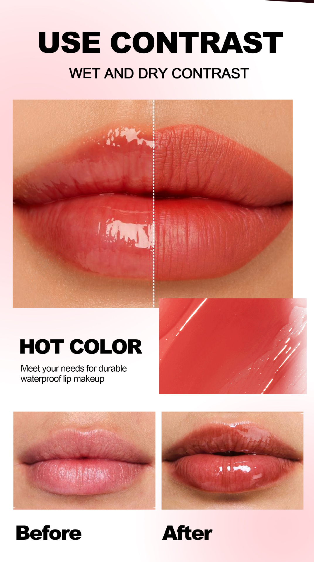 HANDAIYAN, a cross-border lipstick and watercolor makeup bestseller, offers 6 colors of long-lasting moisturizing lip gloss and non-stick cup dye lip liquid undefined