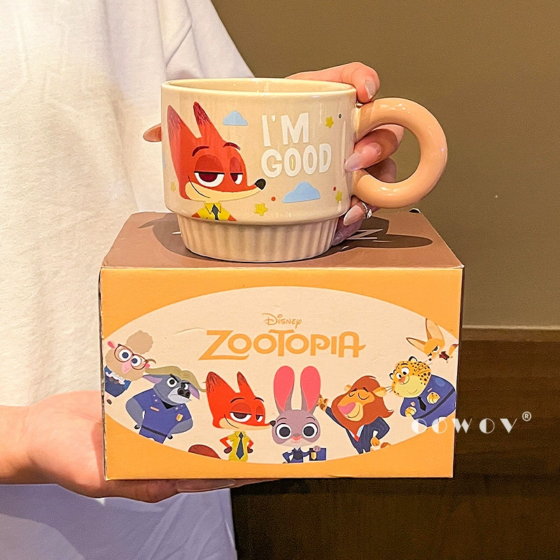 Кружка Zootopia 330 мл — керамическая кружка Nick и Judy, подарочный набор 2025