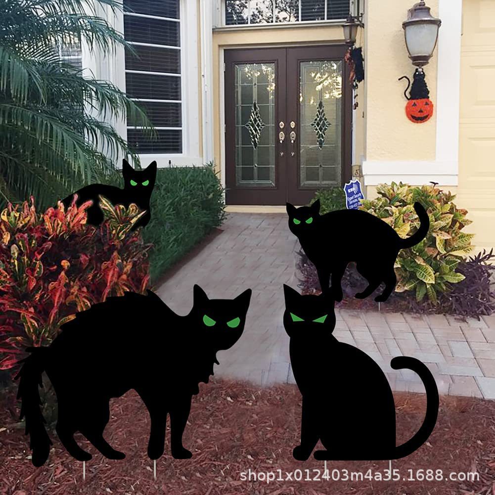 塑料瓦楞中空板带夜光草地庭院插牌 带夜光万圣节庭院装饰地插牌