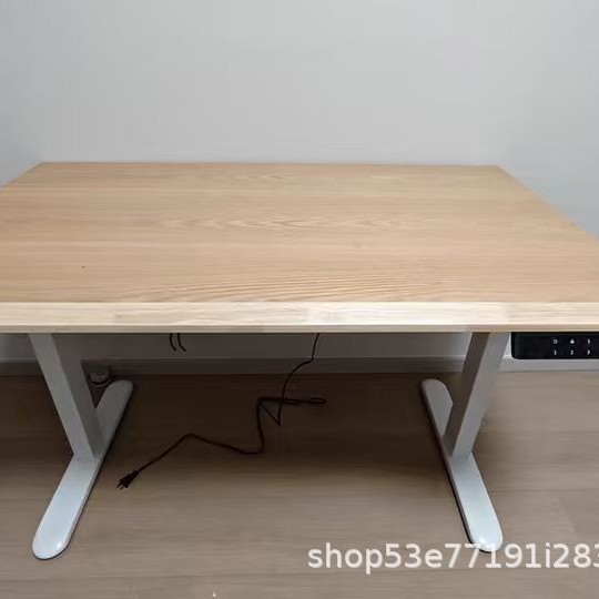 Electric Adjustable Table 3cm Wood Color Solid Wood Electric Adjustable Table Computer Table Standing Office Study Table