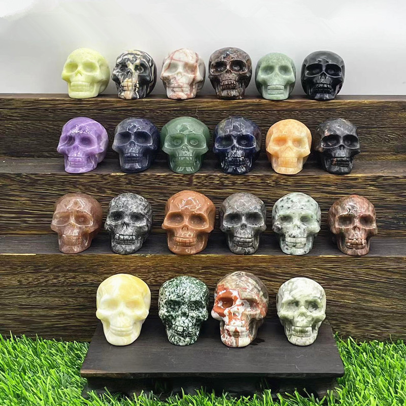 5厘米 天然半寶石精雕頭骨 半寶石骷髏頭 crystal skulls