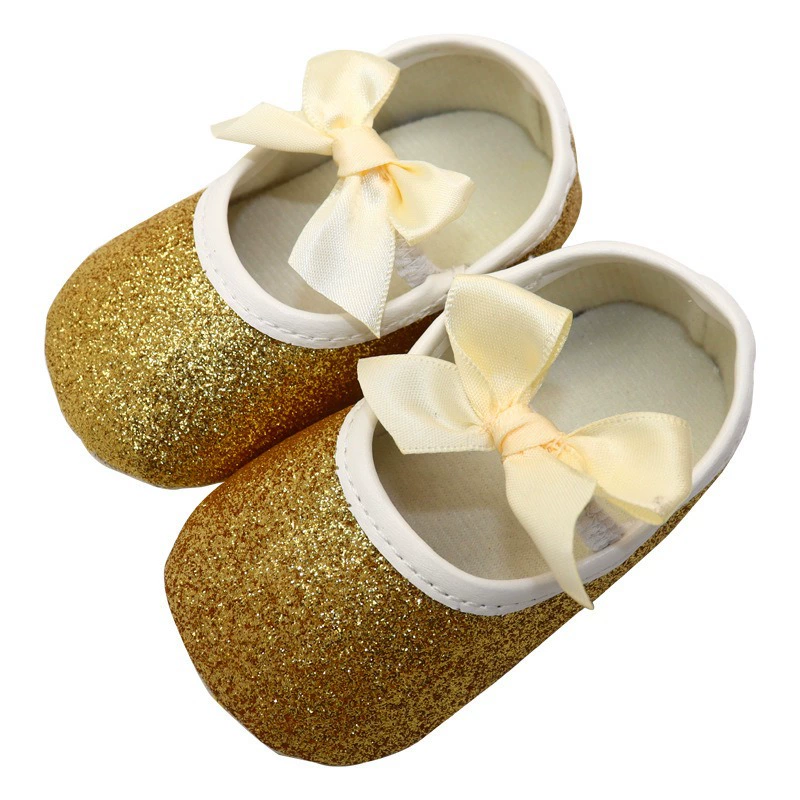 Оптовая продажа от производителя: всесезонные модели качественных блестящих дышащих детских туфель с мягкой подошвой, нескользящие, на каждый день, для малышей, с пайетками, для девочек.