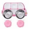 Detachable fuchsia bus, dinner plate