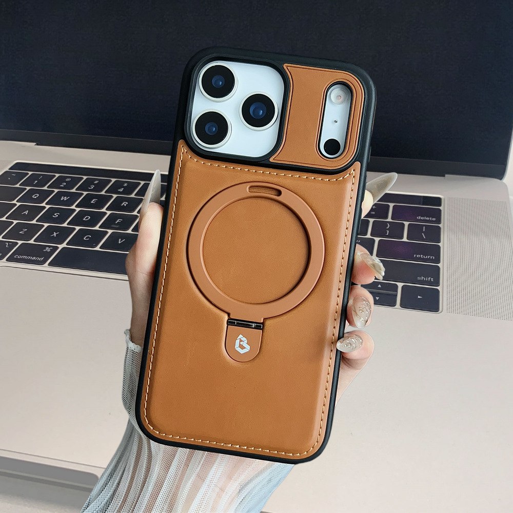 Ốp lưng da cao cấp tích hợp giá đỡ cho iPhone 15, 16, 17 Pro Max — 【Đen Cao Cấp】Dòng 17 - Không Lo Lọt Logo, 【Nâu Thanh Lịch】Dòng 17 - Không Lo Lọt Nhãn, 【Gentleman Blue】Dòng 17 - Không Lo Lọt Nhãn, 【Đỏ】Dòng 17 - Không Lo Lọt Nhãn chi tiết 16