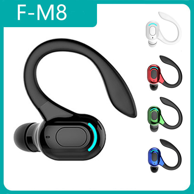 Fabricante de auriculares inalámbricos deportivos con gancho para la oreja F-M8, populares transfronterizos, de un solo oído, con llamadas de alta definición, en stock.