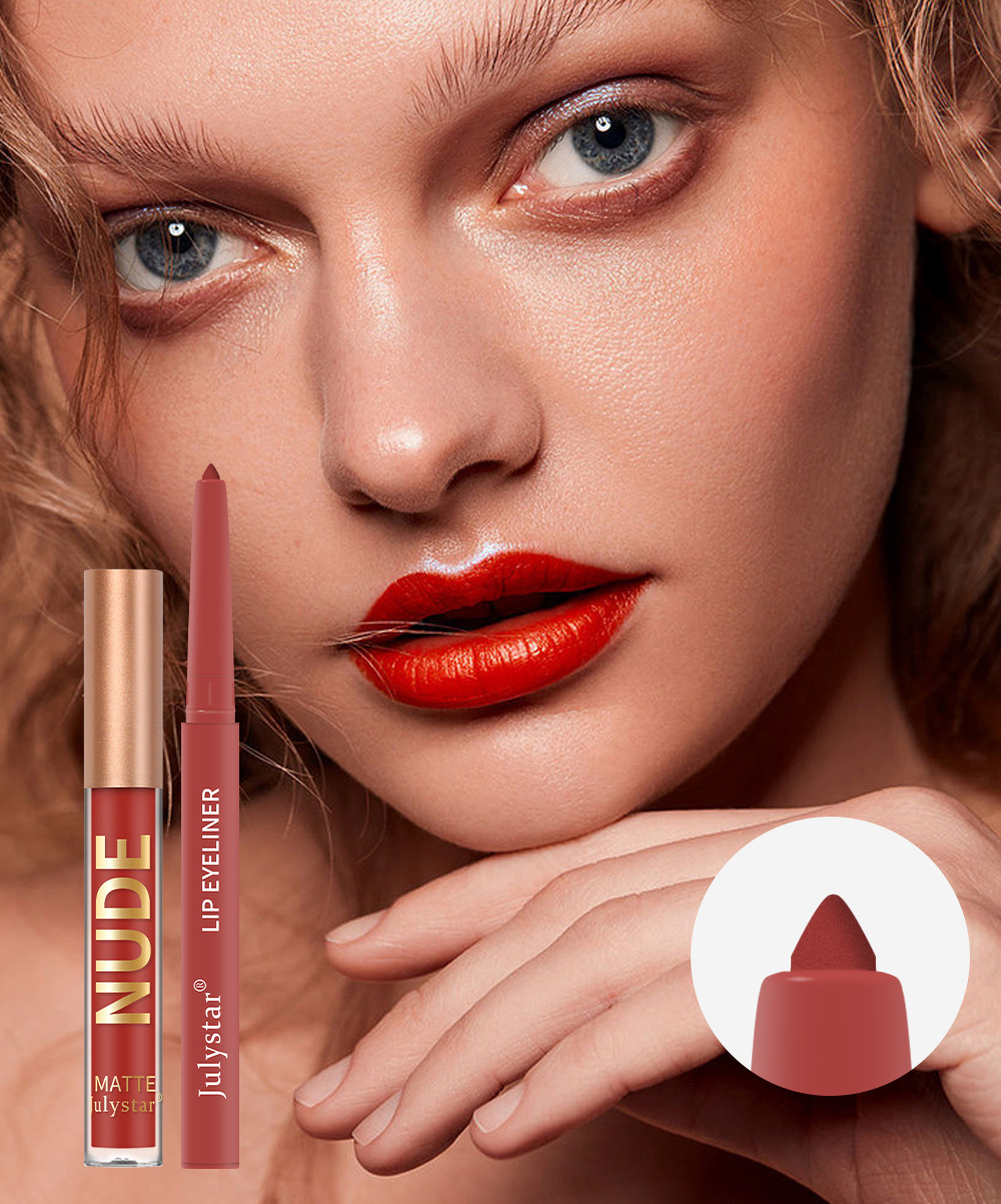 Carina Misty Mouth Red Line Maquillage de Noël Décoloration, No Staying Cup Ensemble de vernis à lèvres de couleur mate_voghion.com