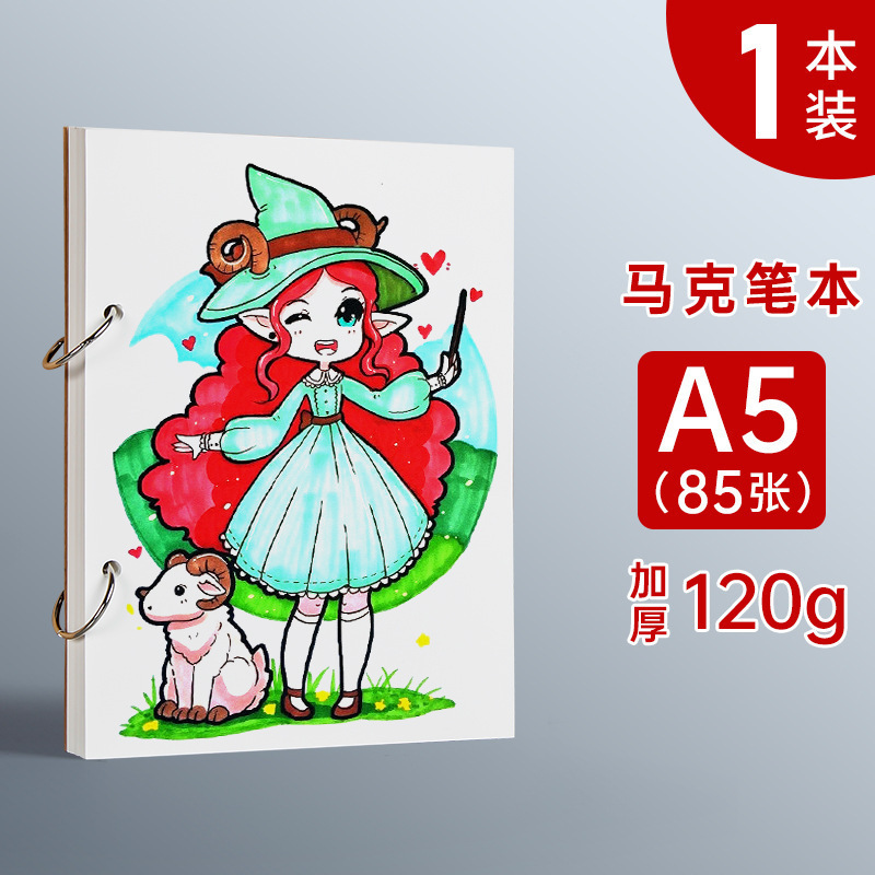 アクリルマーカー用画帳、紙が透けない、取り外し可能なルーズリーフ、A4アート用白紙画帳、A5絵画帳、画集|undefined