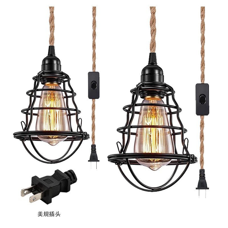 Transfronterizo exclusivo para ropa de dormitorio retro tienda de la jaula de hierro personalizada restaurante americano café tienda de té de leche lámparas