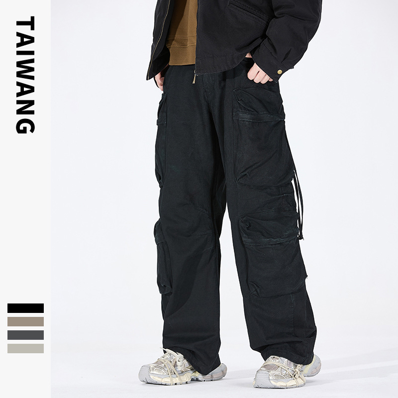 Pánske oblečenie Thai King Pánske oblečenie 2024 ležérne nohavice pánske jesenné a zimné oblečenie voľné nohavice s viacerými vreckami na vytieranie pánske nohavice_voghion.com