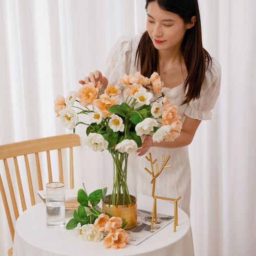 Factory Poppy Rosemary Artificial Flower Wedding Fake Flower Bouquet GFE-10A