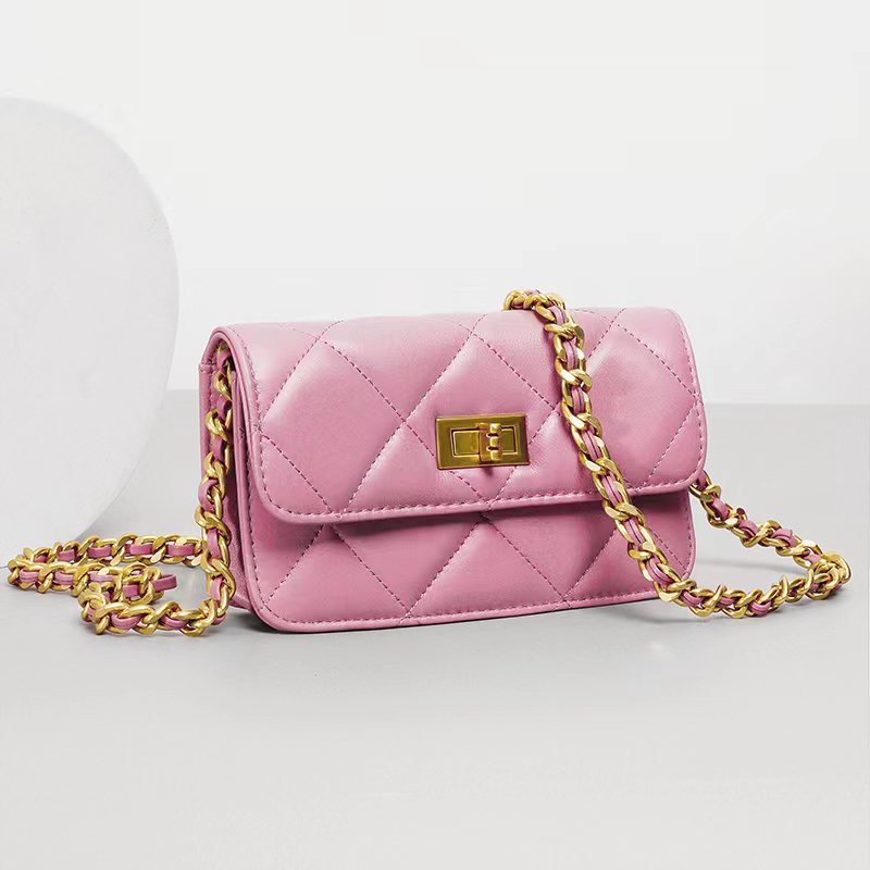 澳卡琪新款时尚百搭羊皮女士夹长钱包大容量经典菱格通用斜跨包