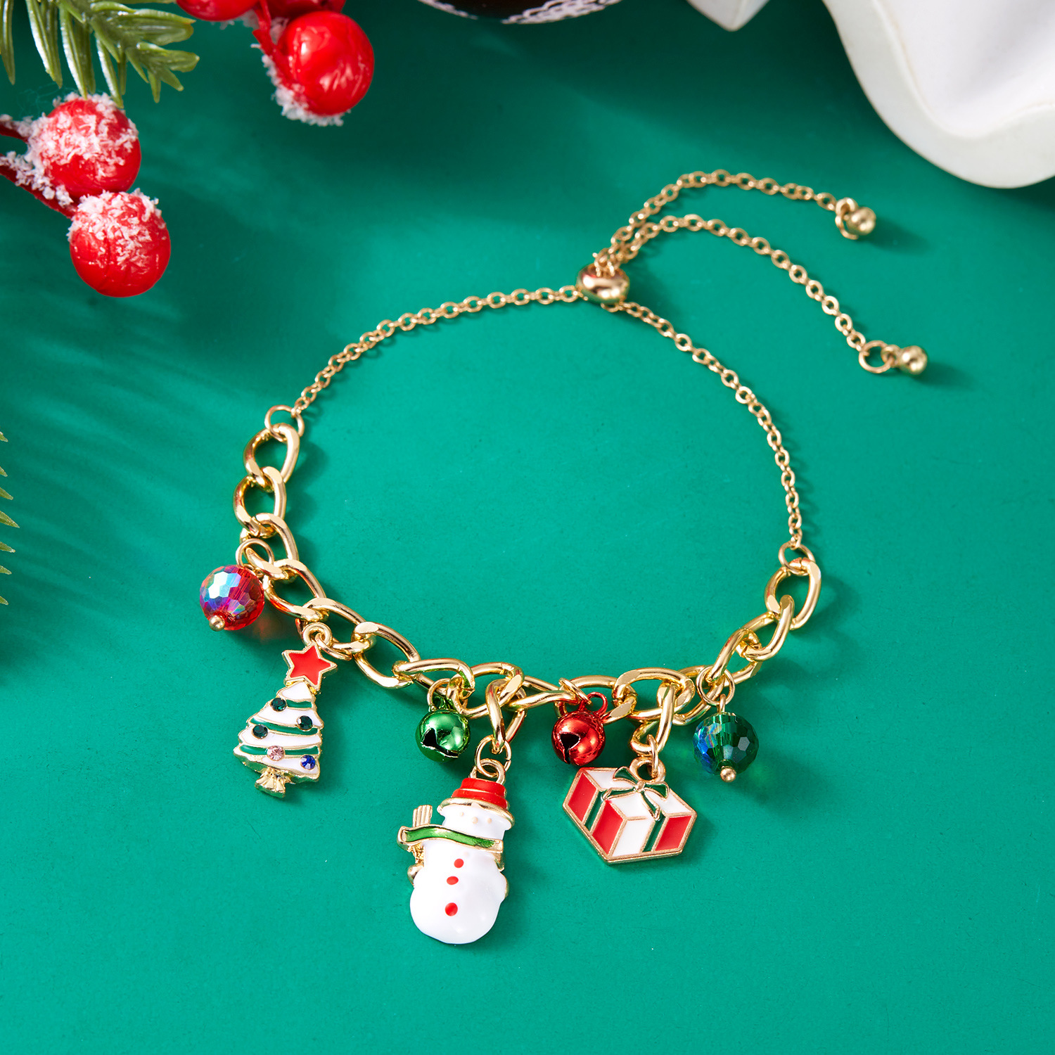 Alloy Material Beaded Bracelets Christmas Wholesale